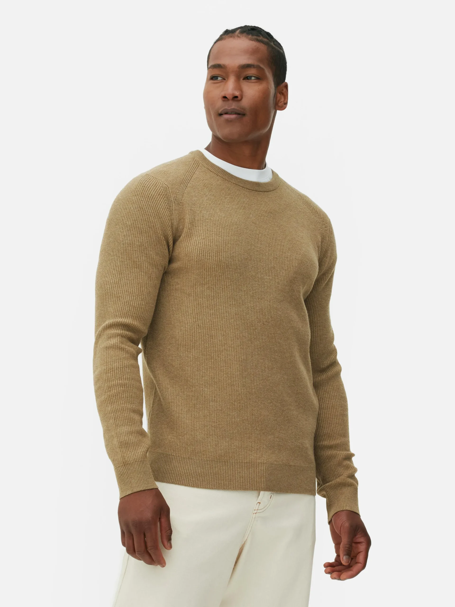 Ribbed Crew Neck Sweater