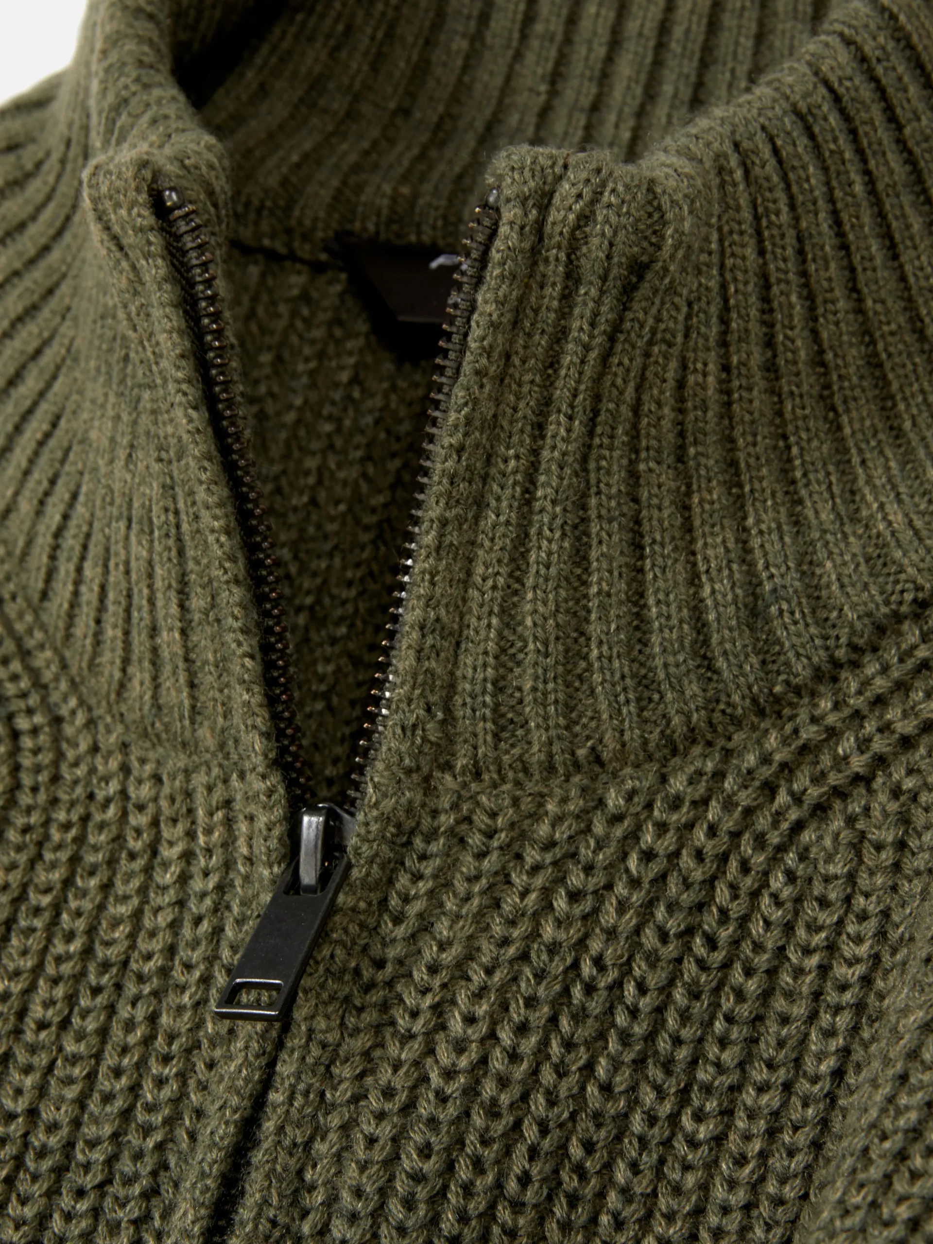 Rib-Knit Half-Zip Sweater