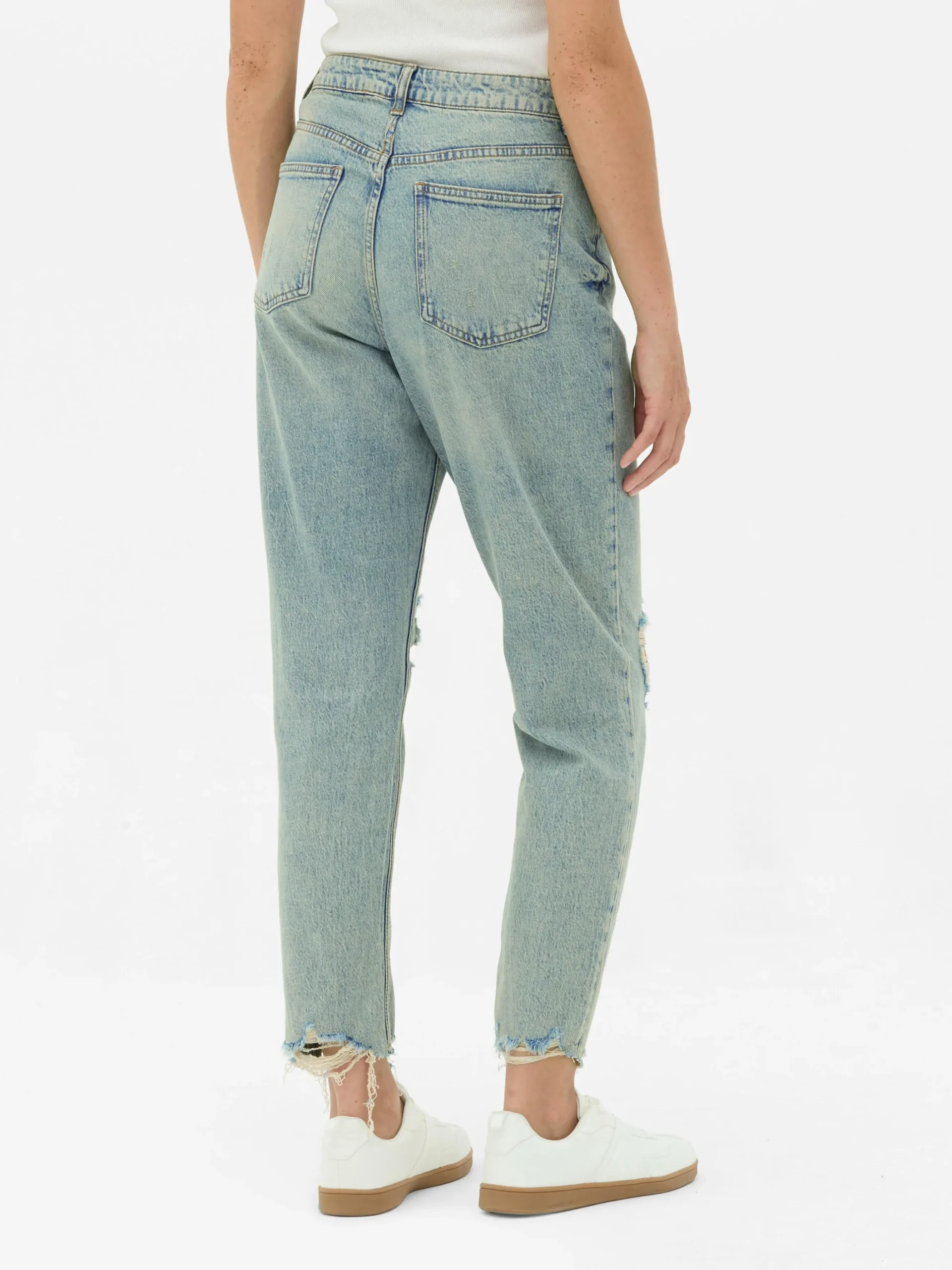 Ripped Denim Mom Jeans