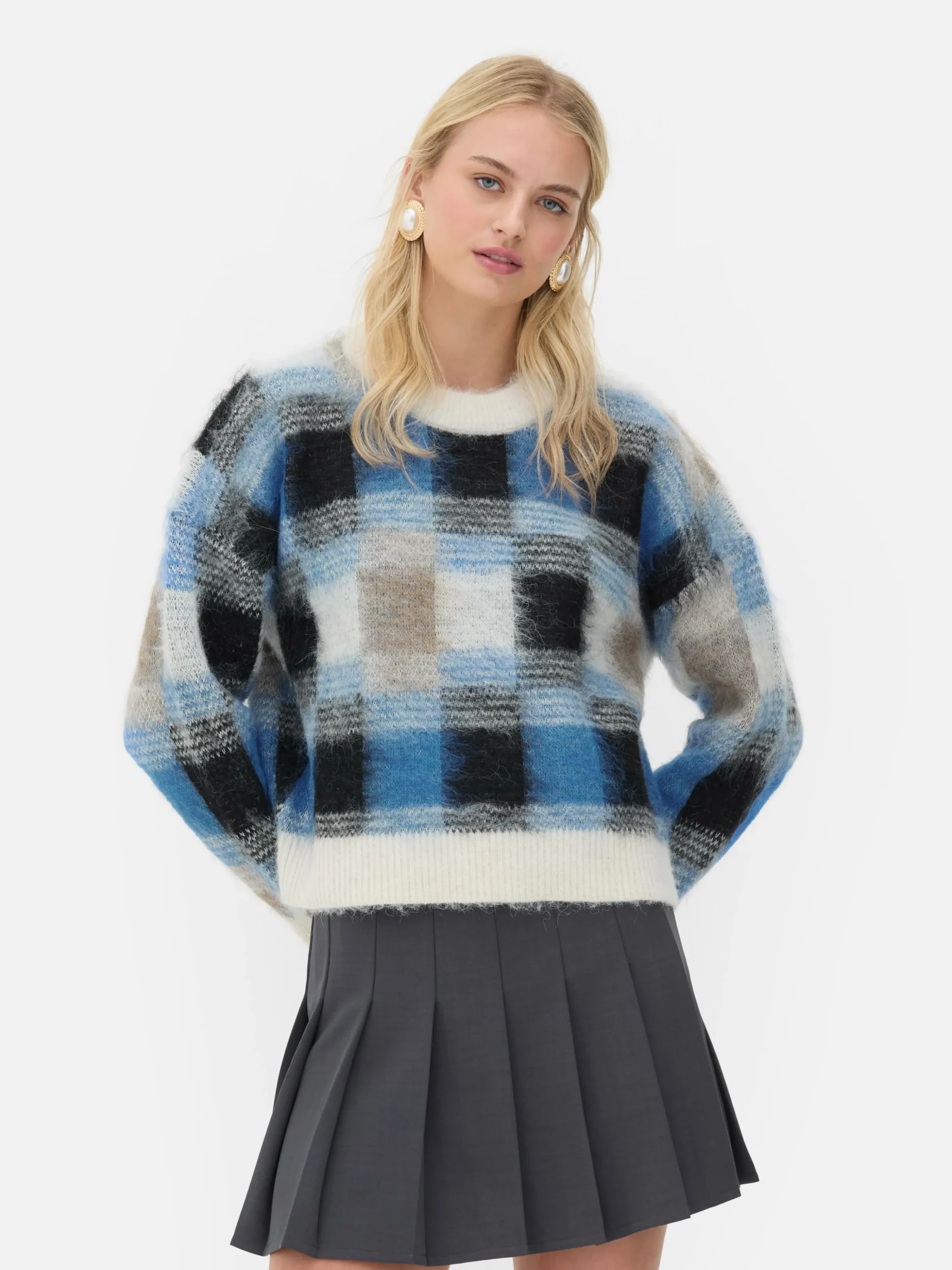 Rita Ora Brushed Check Pullover