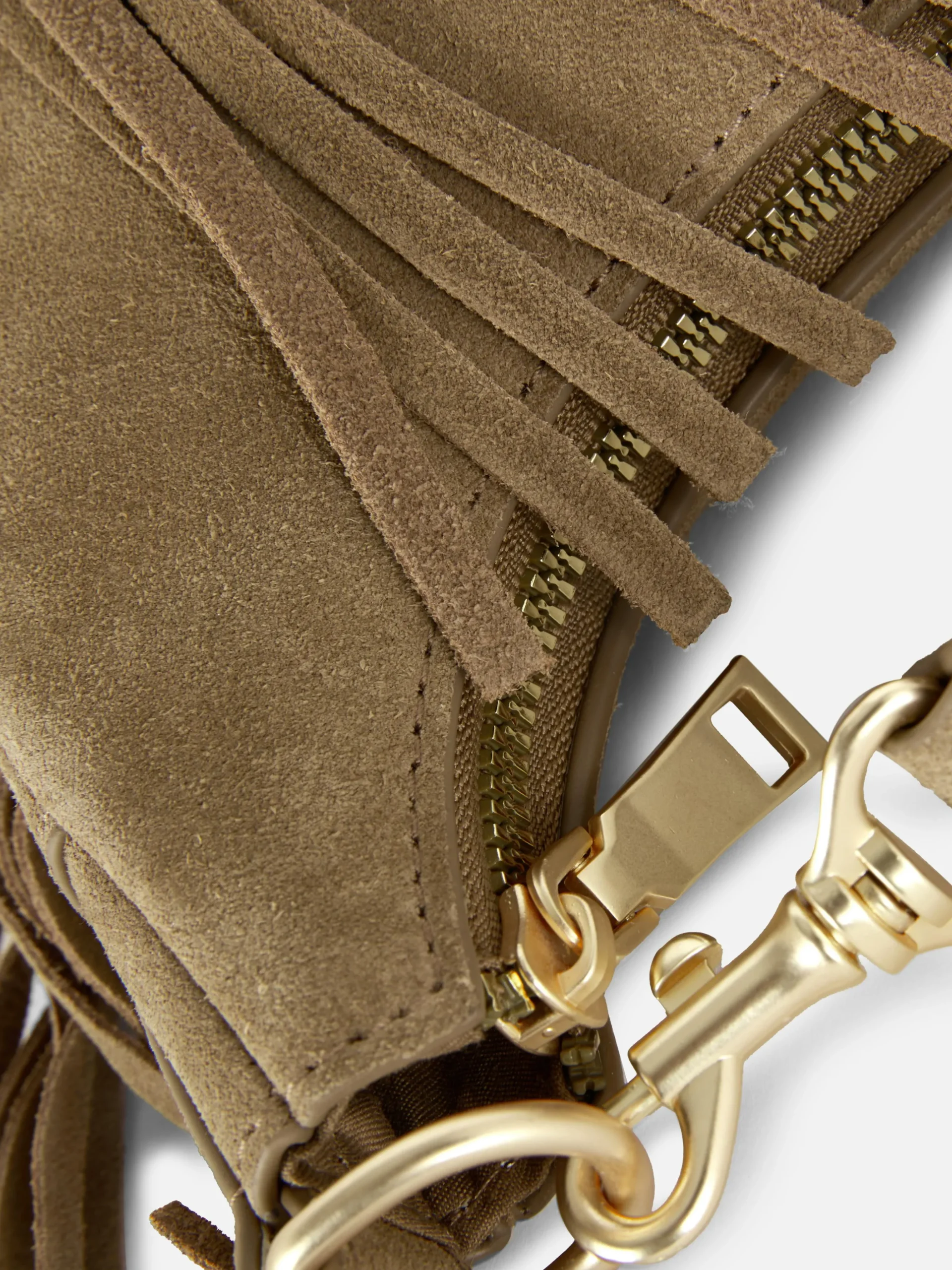 Rita Ora Fringed Suede Shoulder Bag