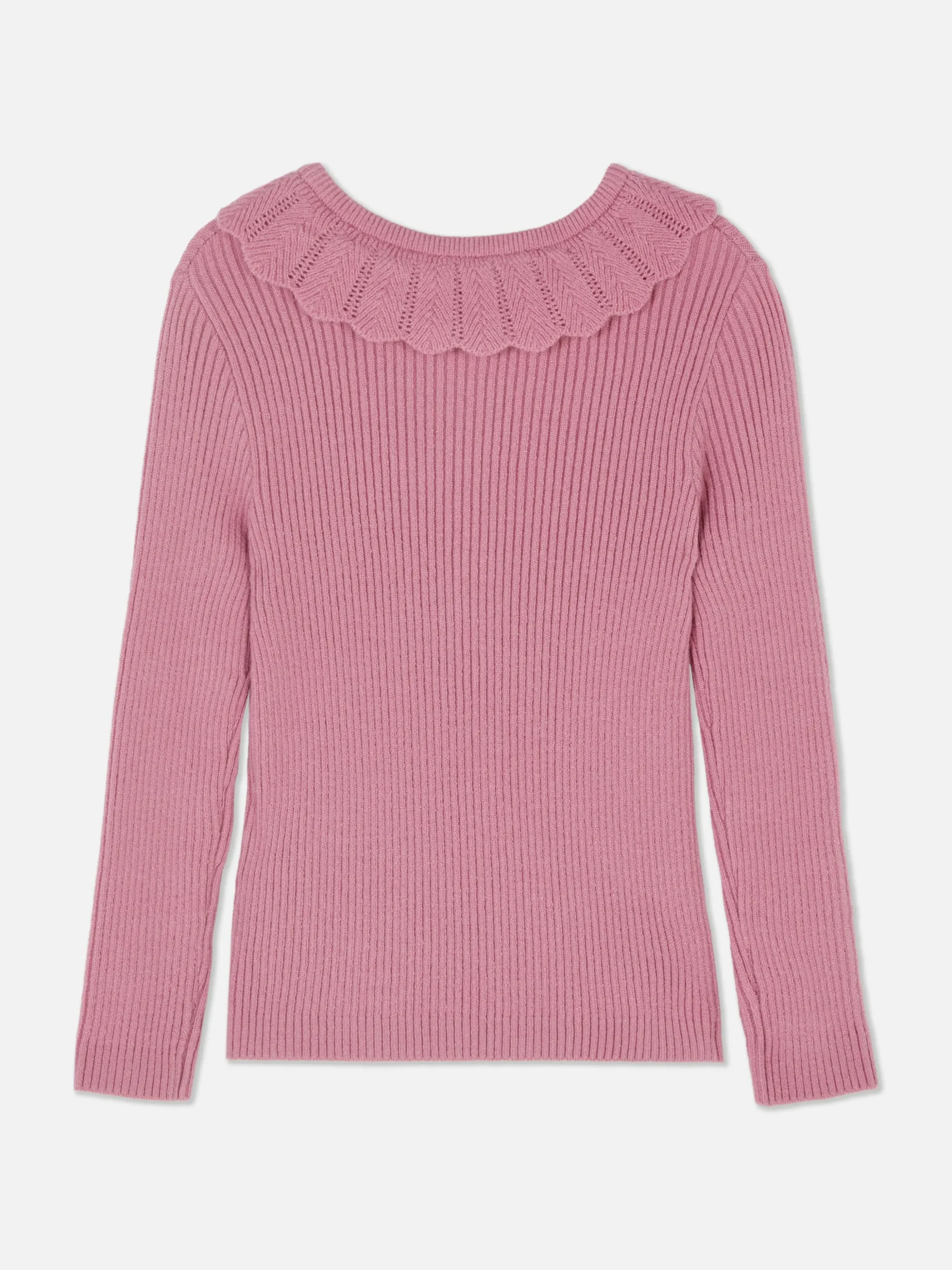 Ruffle Collar Long Sleeve T-Shirt