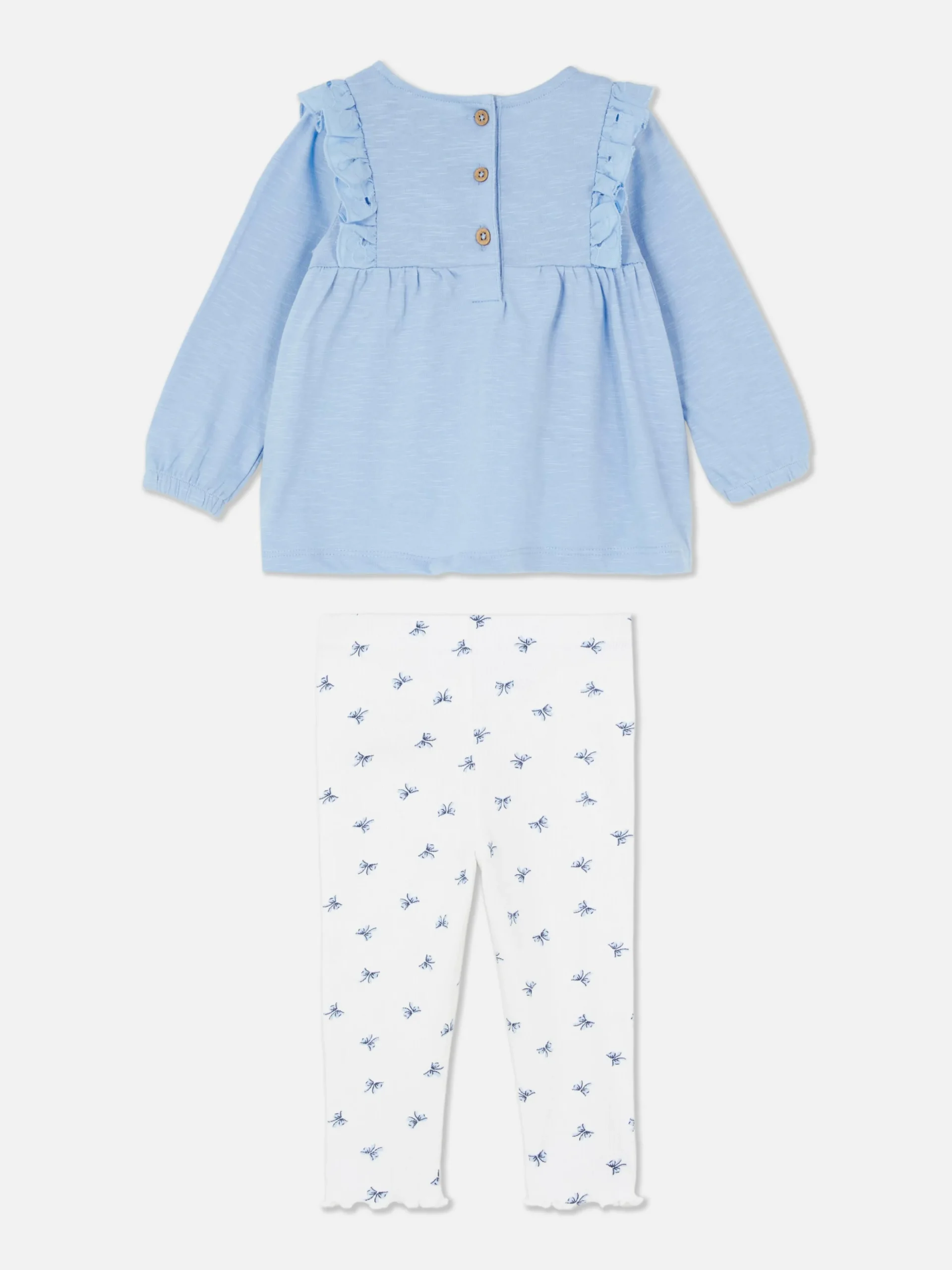 Ruffled Blouse And Leggings Set
