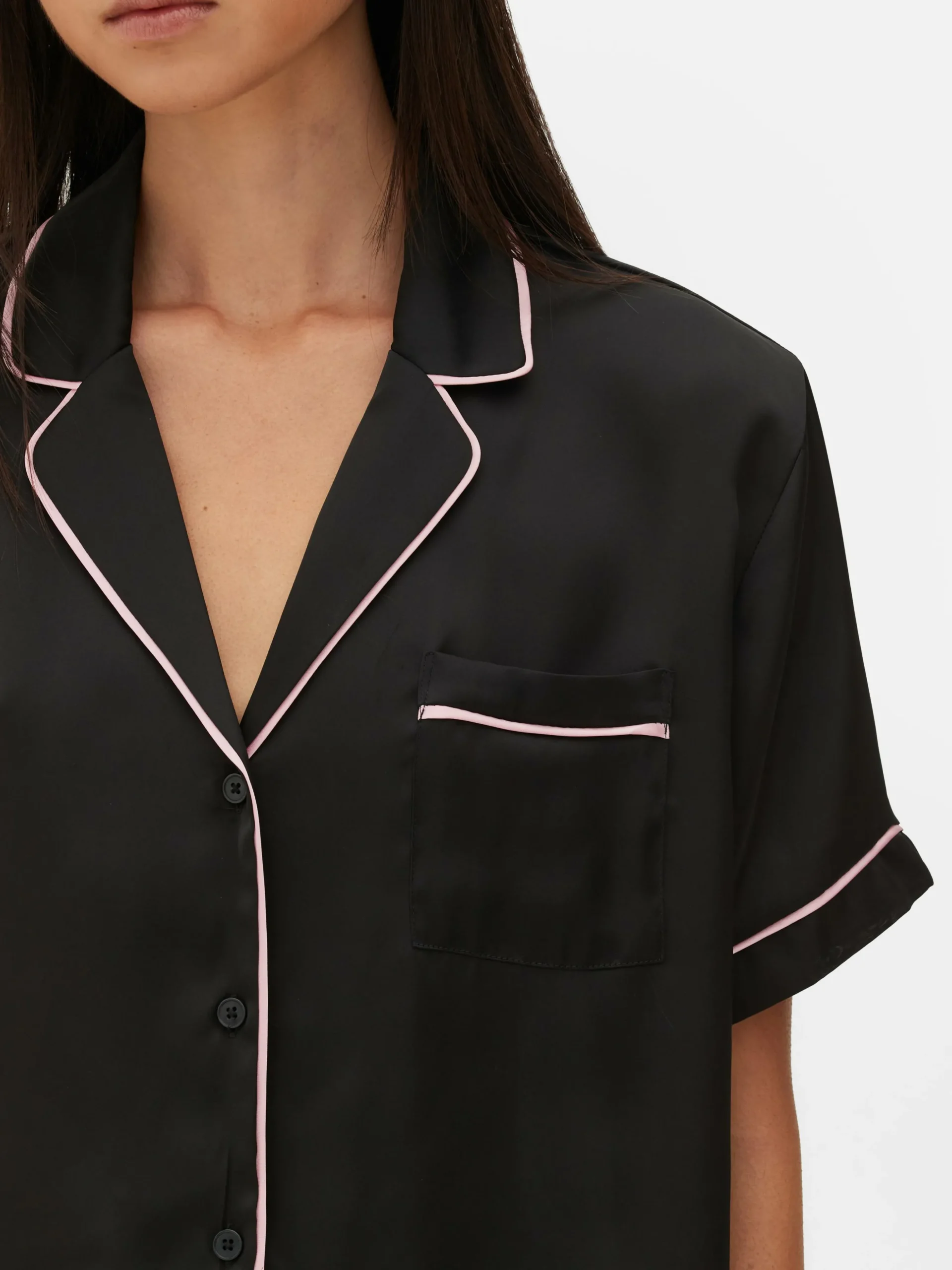 Satin Nightshirt And Shorts Pajama Set
