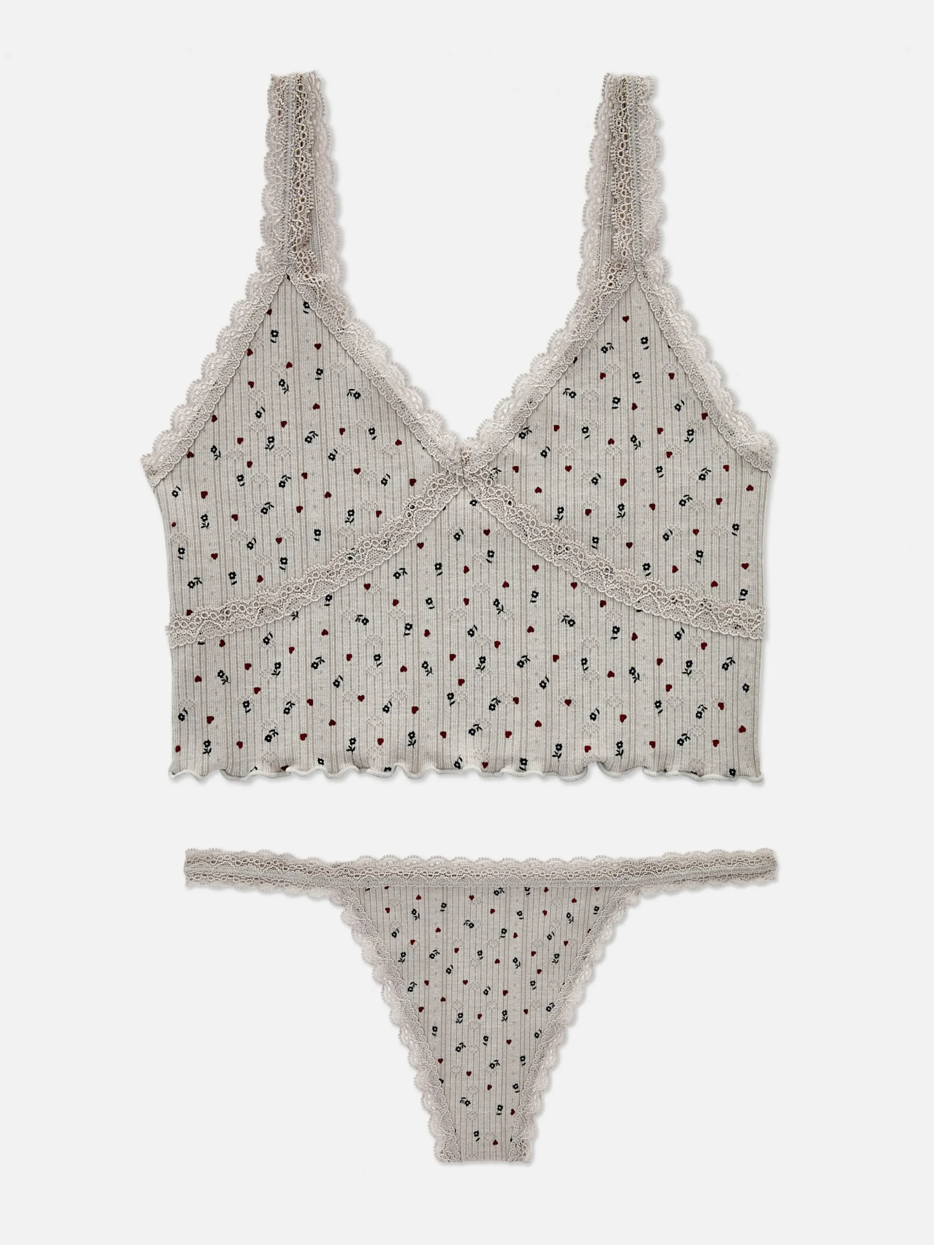 Seamless Pointelle Cami And Thong Set