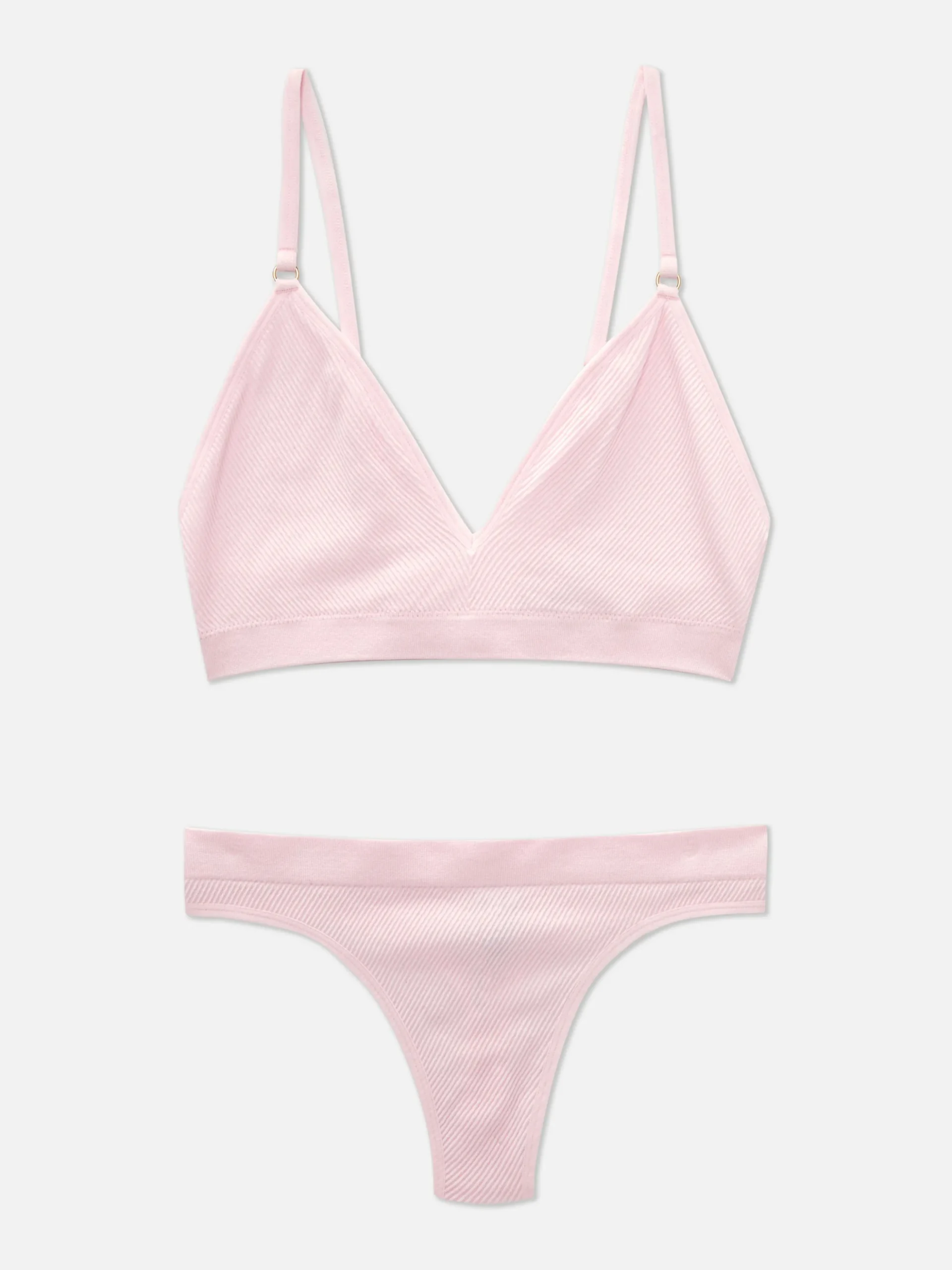 Seamless Triangle Bralette And Thong Set