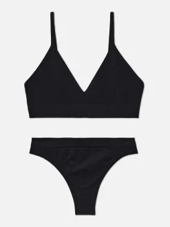 Seamless Triangle Bralette And Thong Set