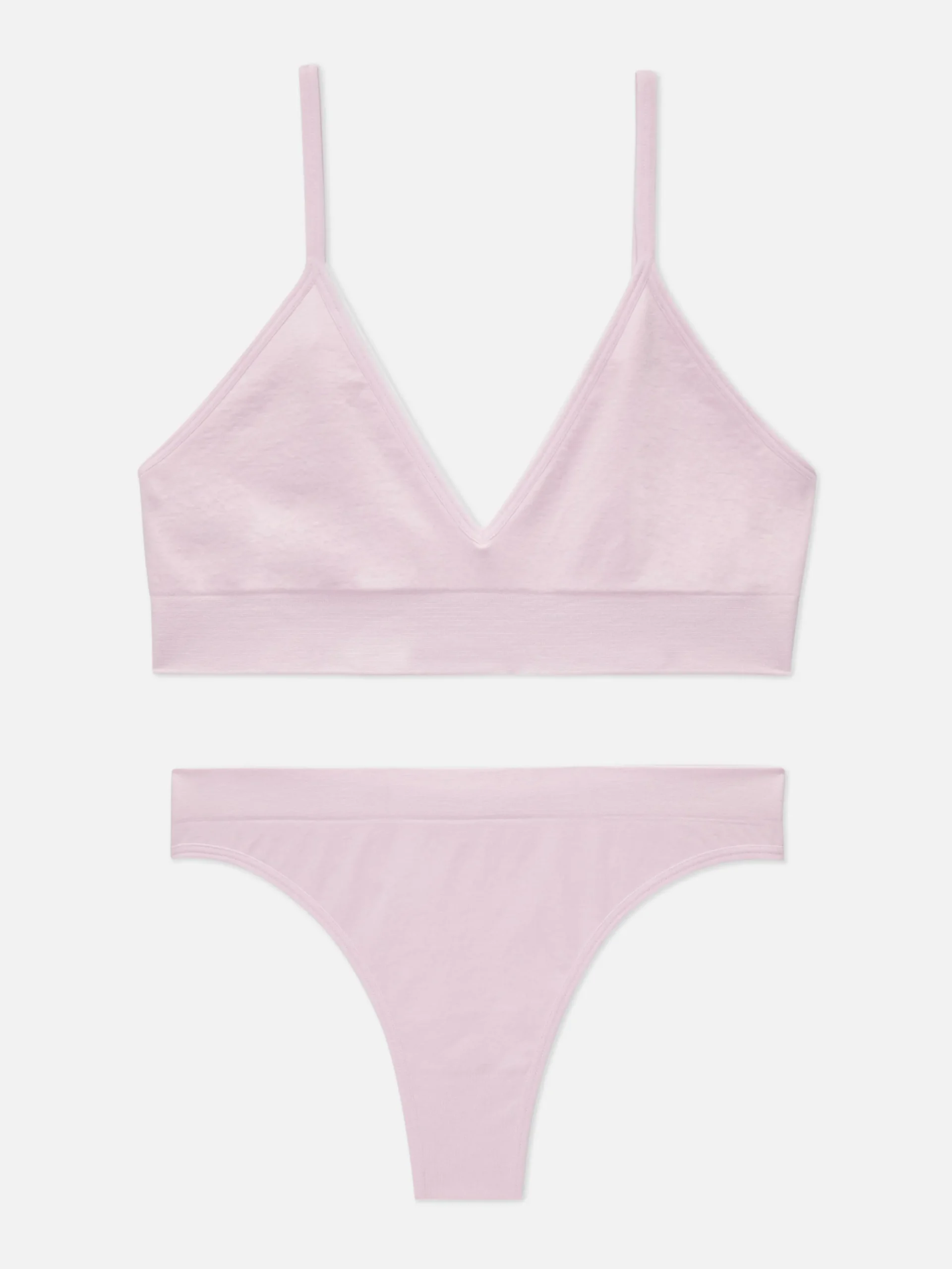 Seamless Triangle Bralette And Thong Set