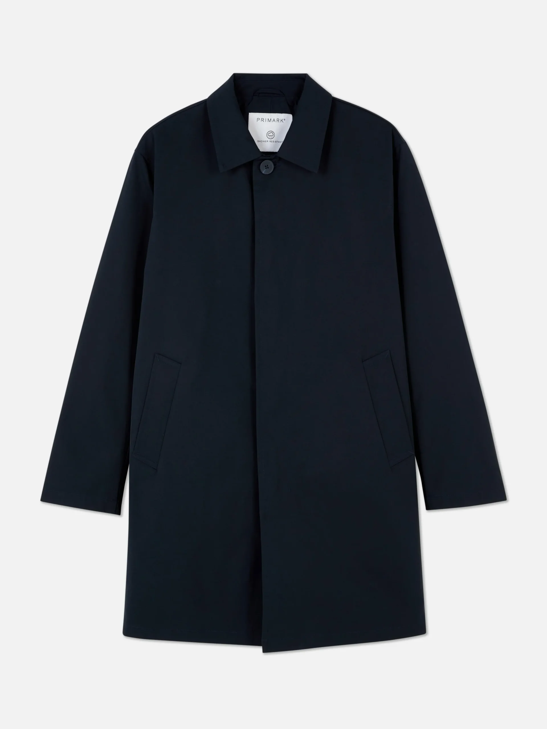 Single-Breasted Long Raincoat