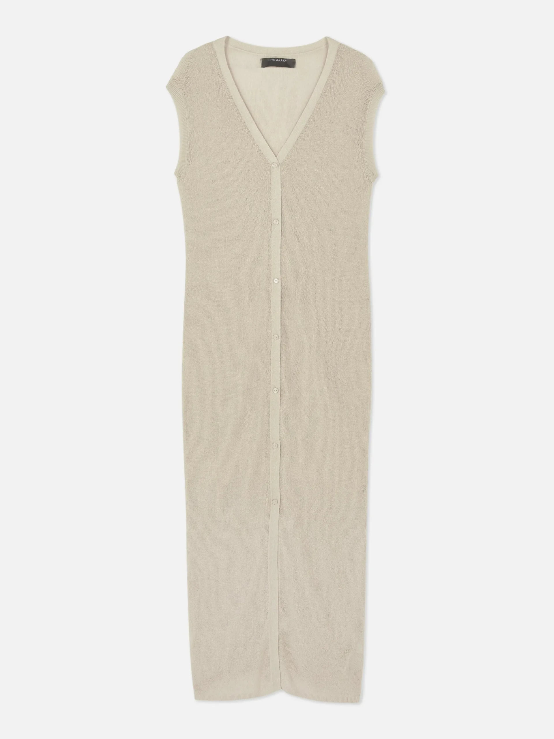 Sleeveless Long Cardigan