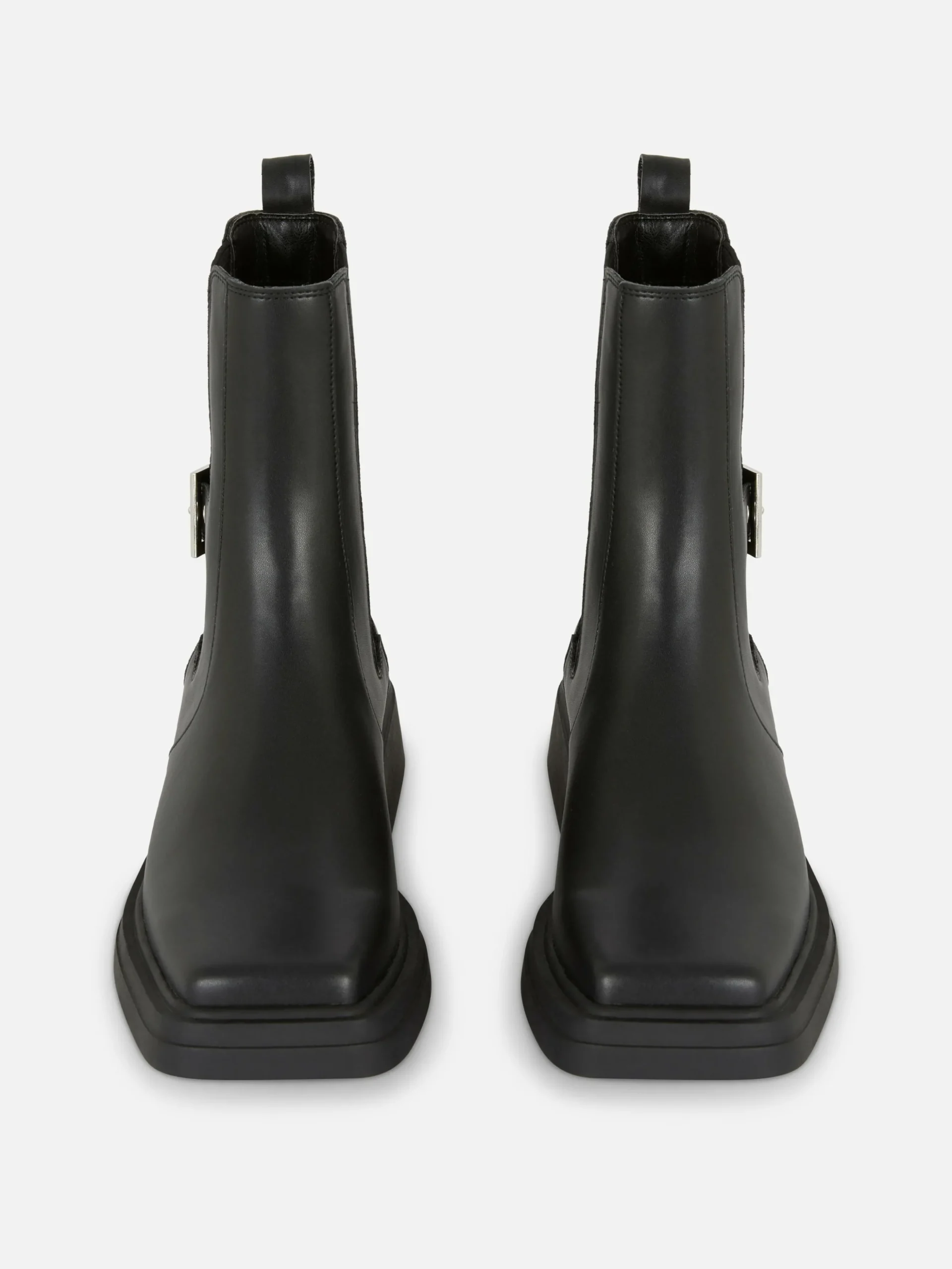 Square Toe Faux Leather Chelsea Boots