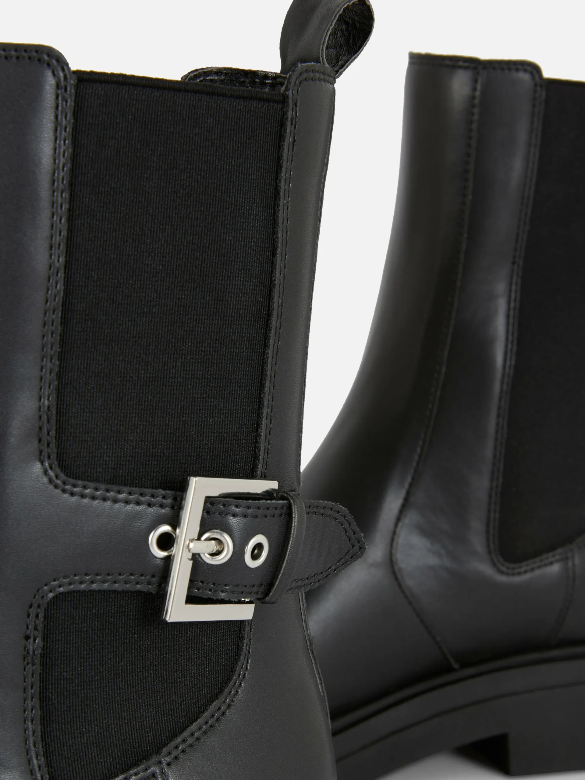 Square Toe Faux Leather Chelsea Boots