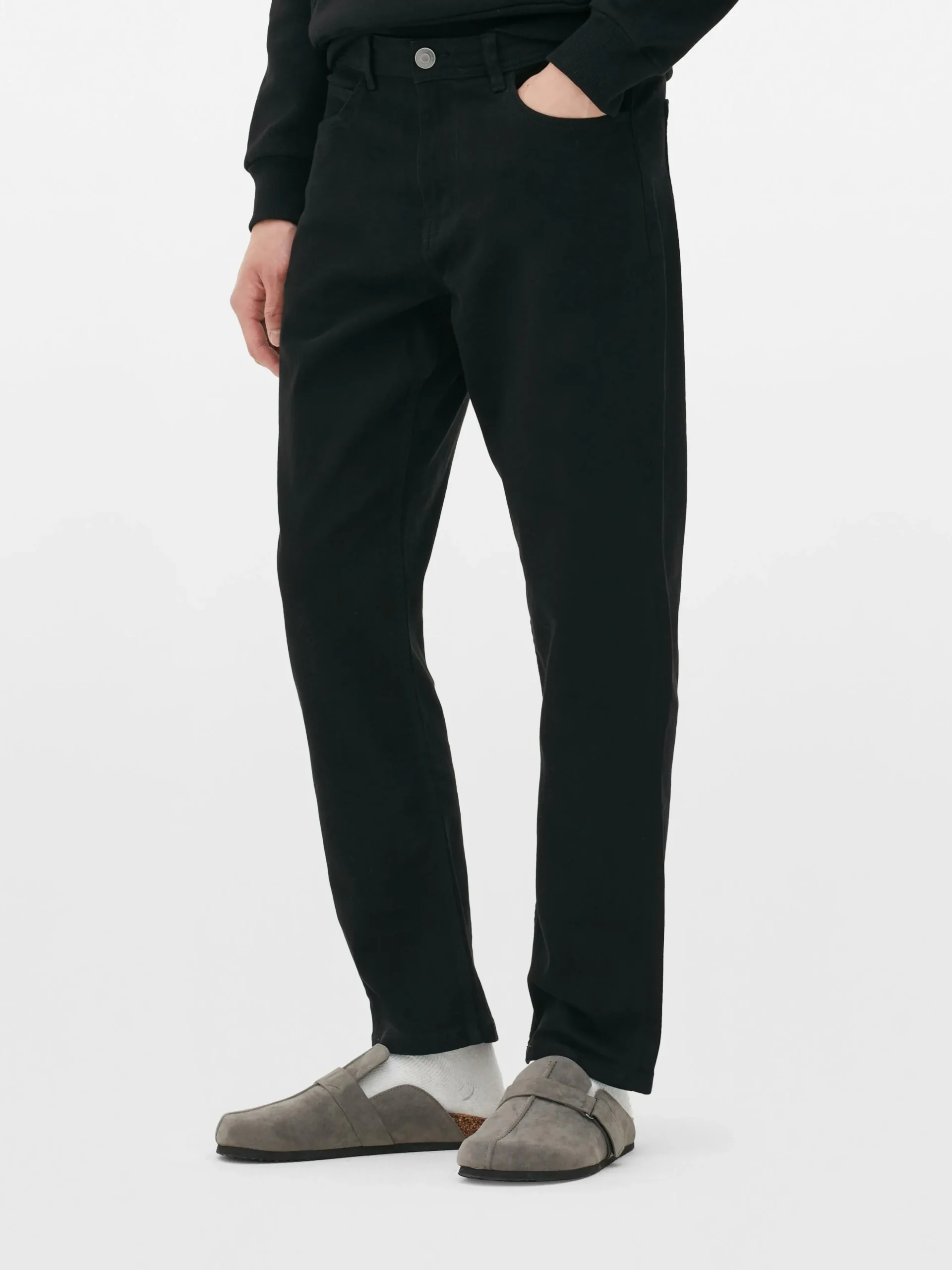 Straight Leg Twill Jeans
