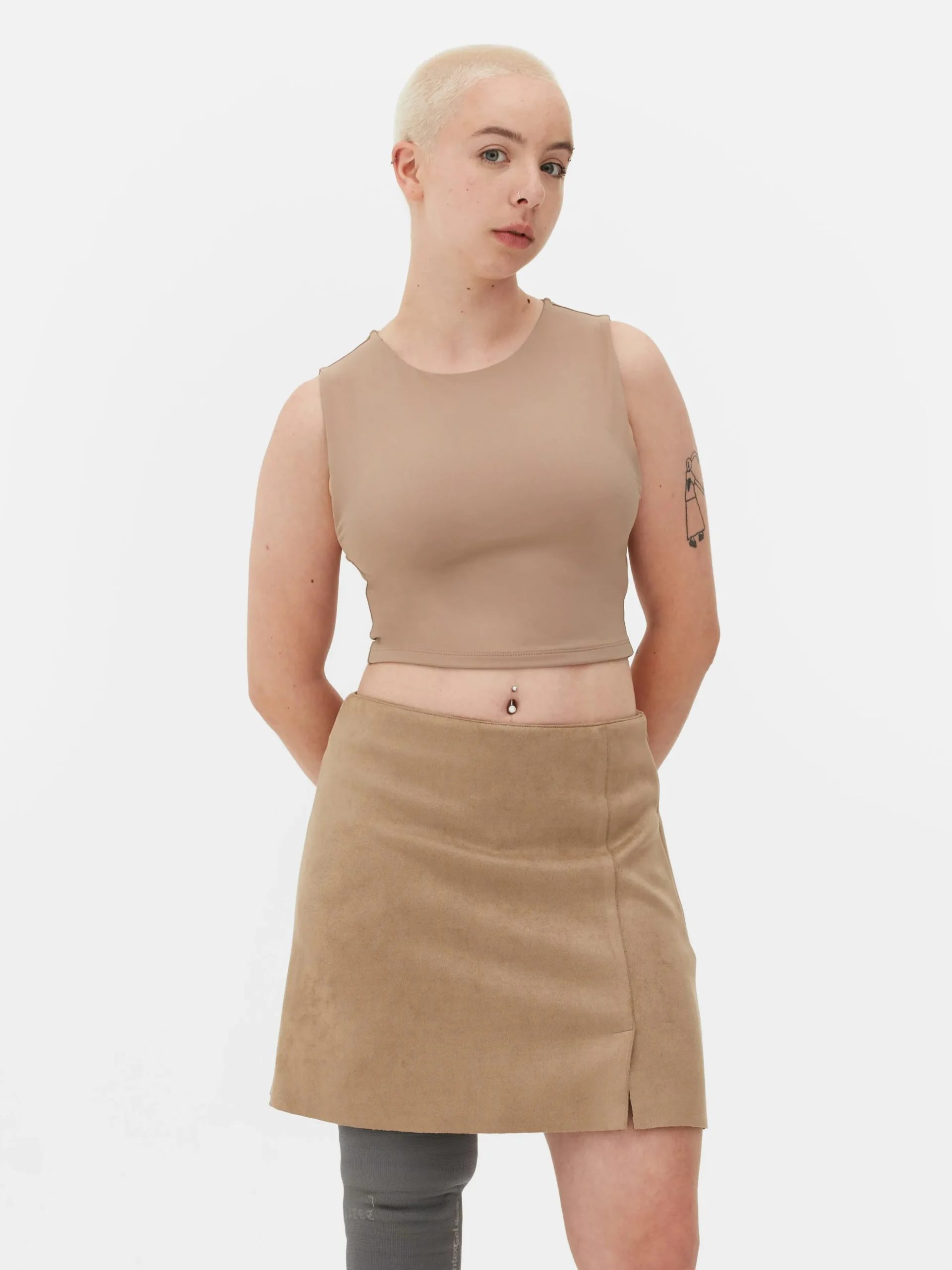 Stretch Cropped Racerback Tank