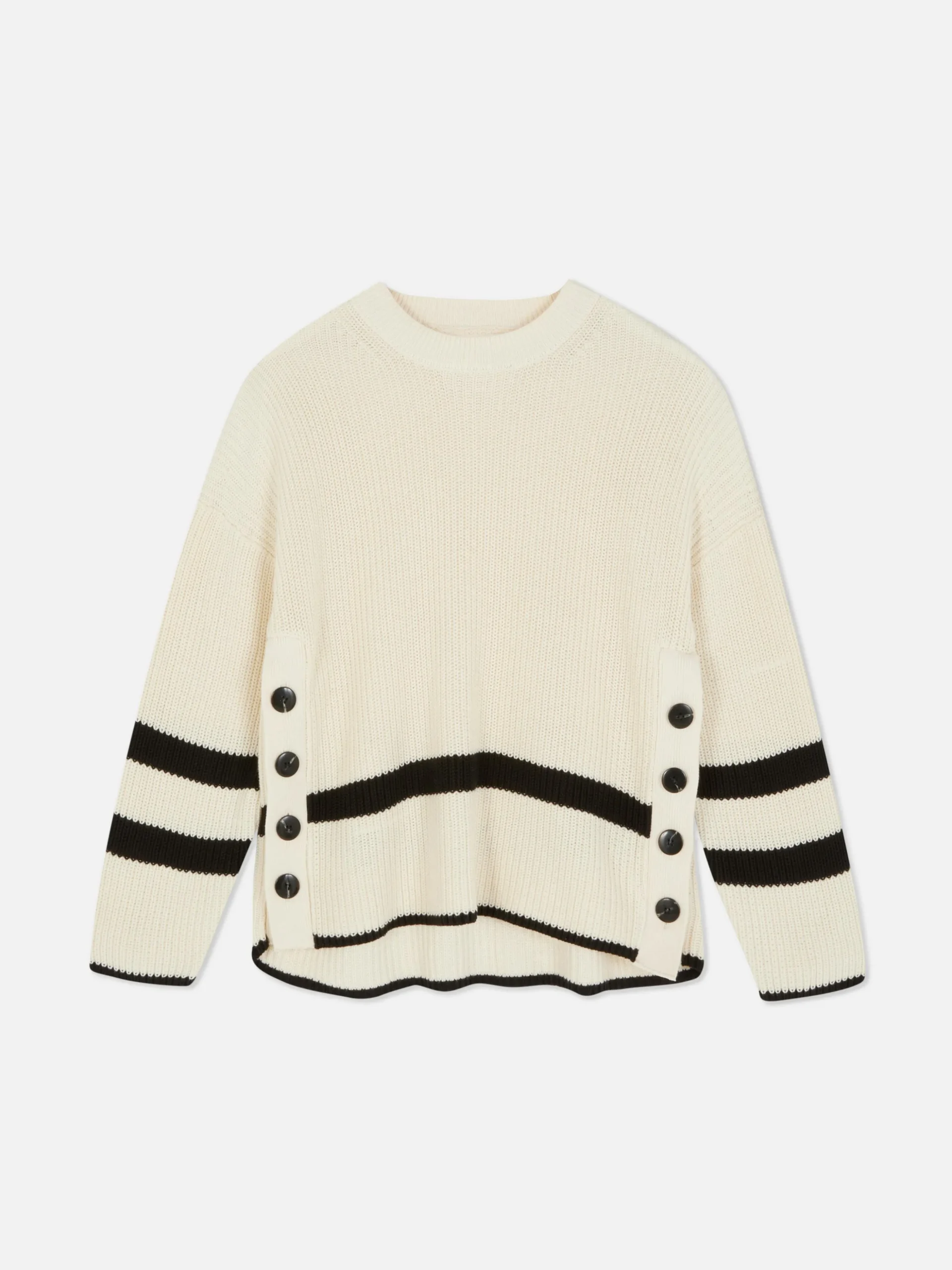Striped Button Detail Sweater