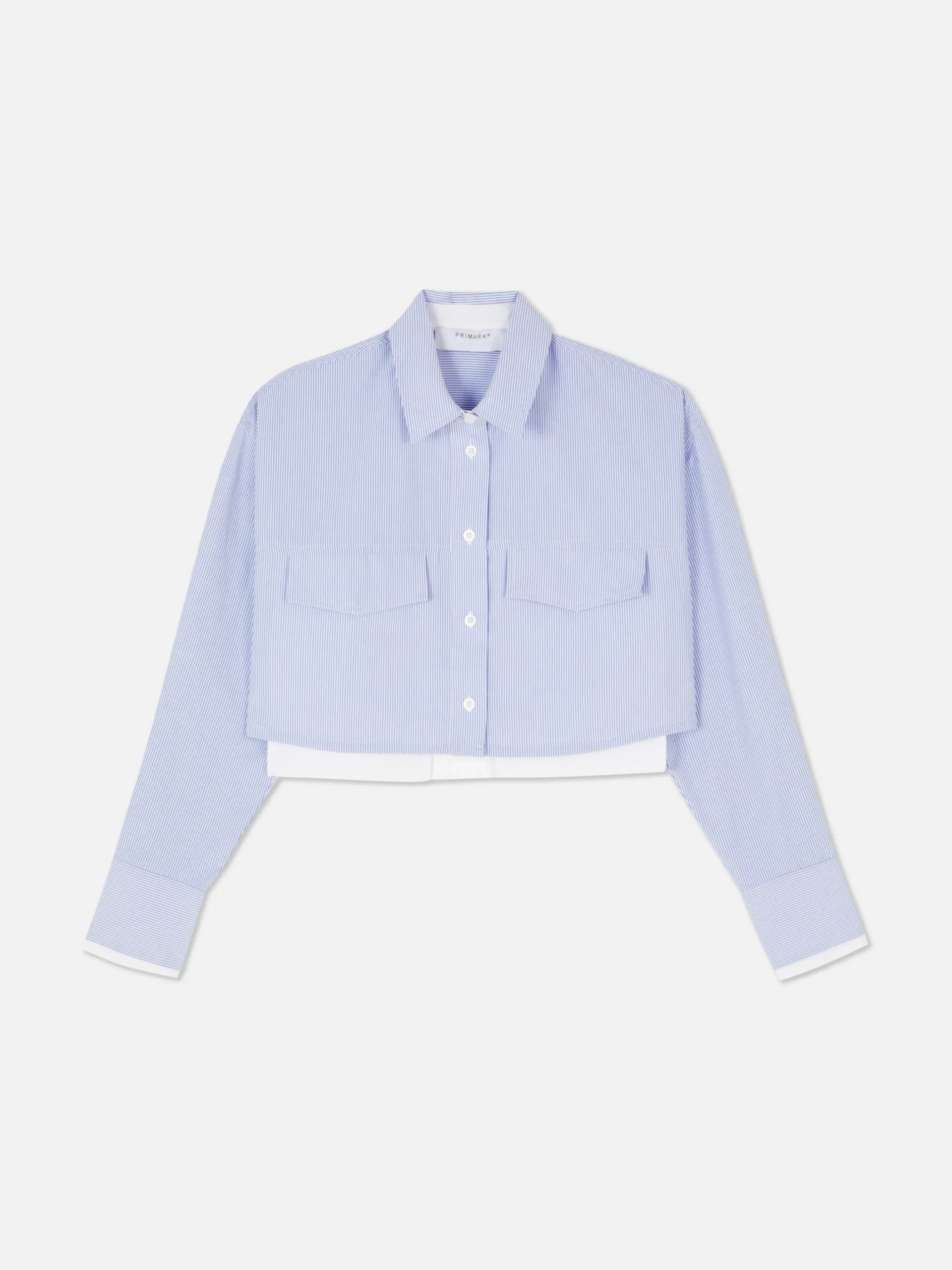 Striped Crop Utility Shirt