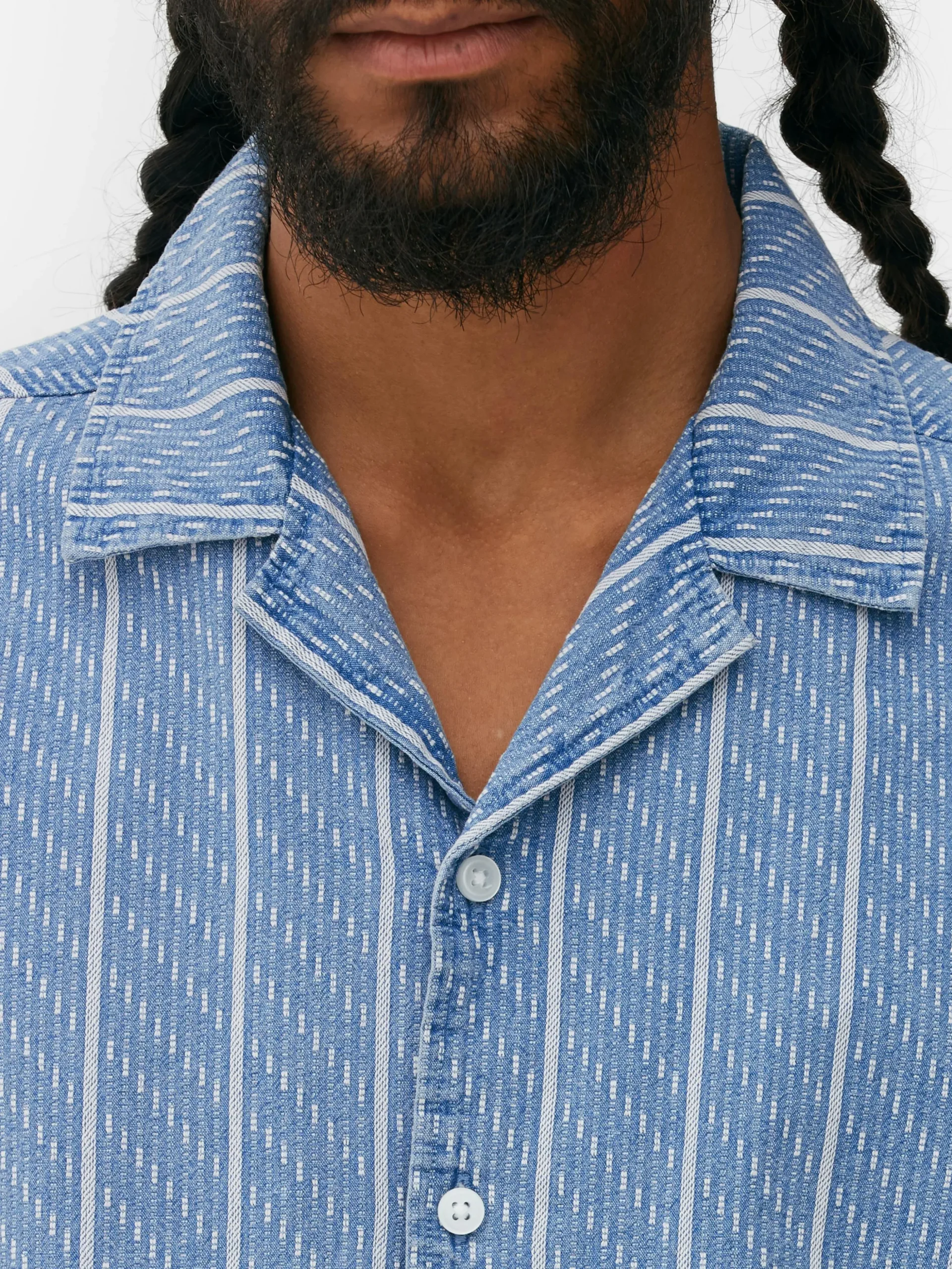 Textured Striped Short Sleeve Shirt