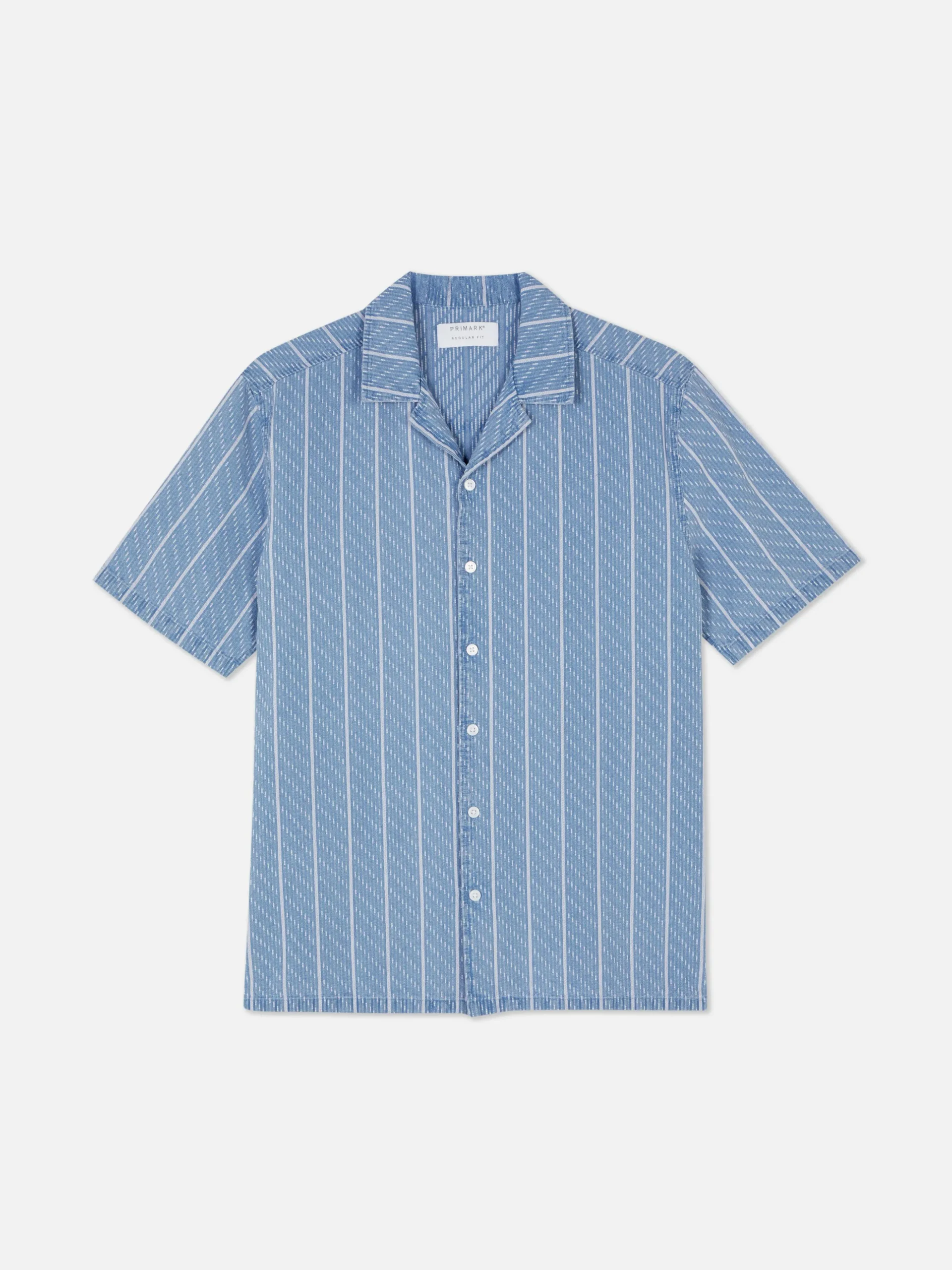 Textured Striped Short Sleeve Shirt