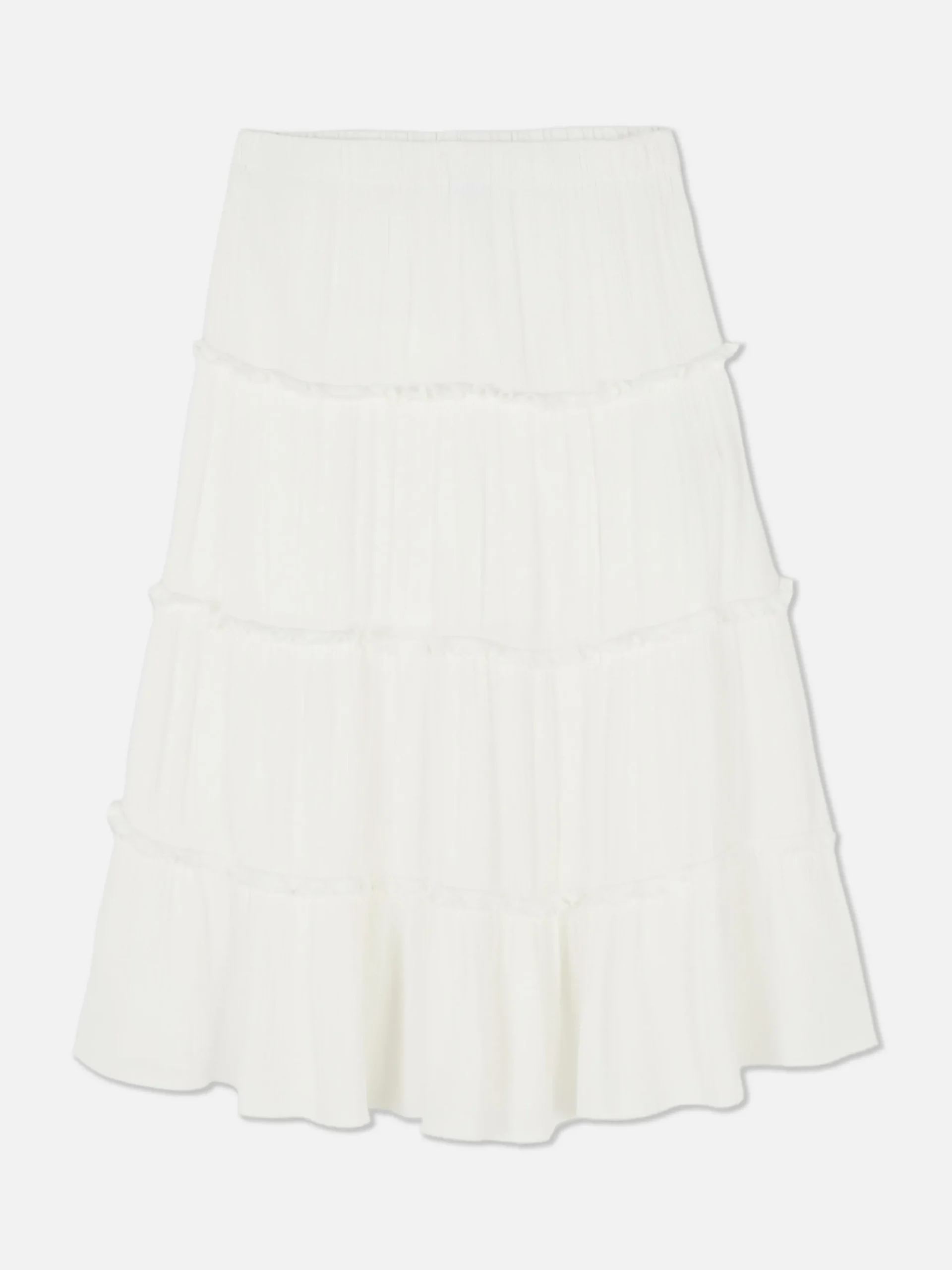 Tiered A-Line Midi Skirt