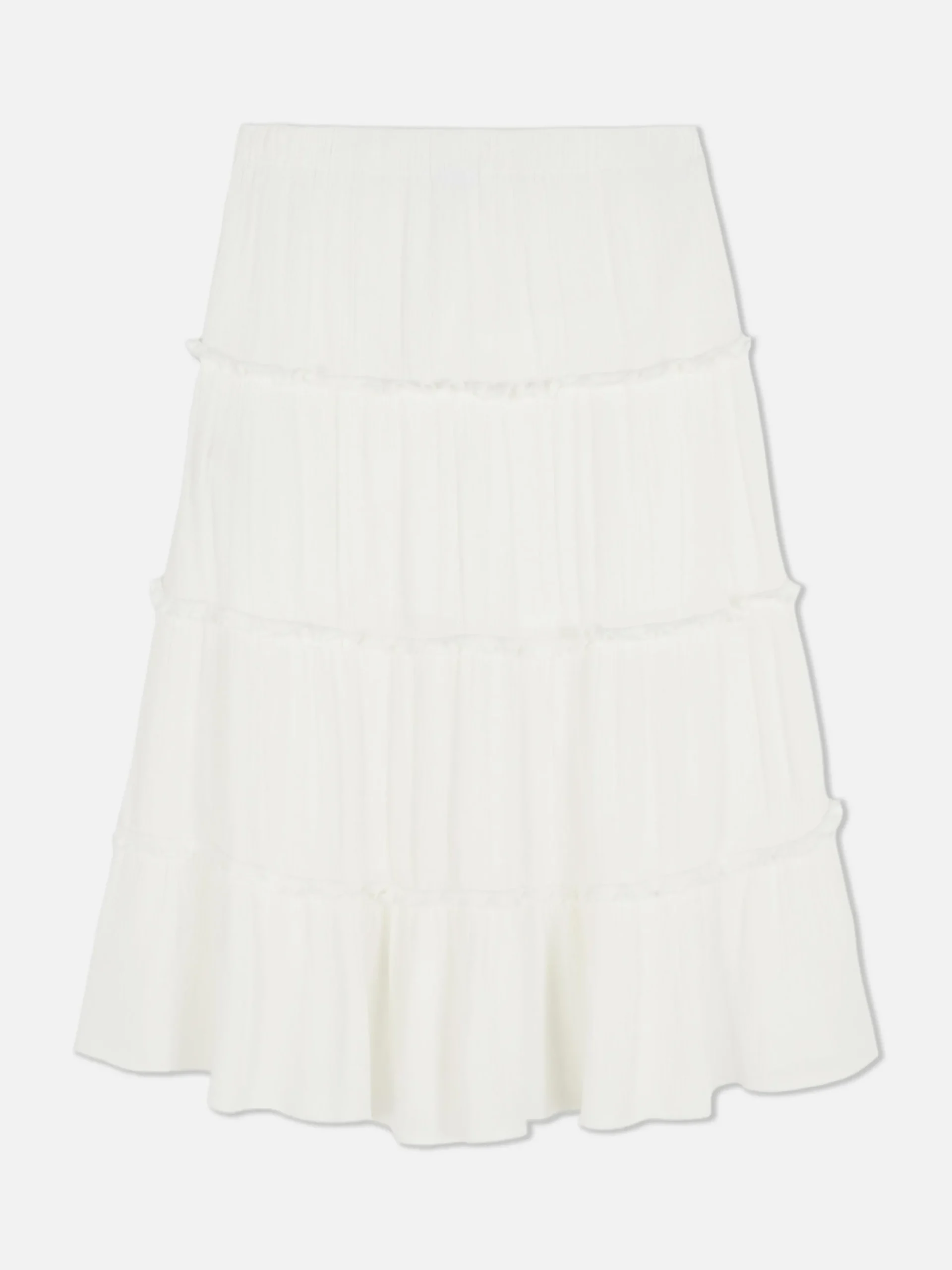 Tiered A-Line Midi Skirt