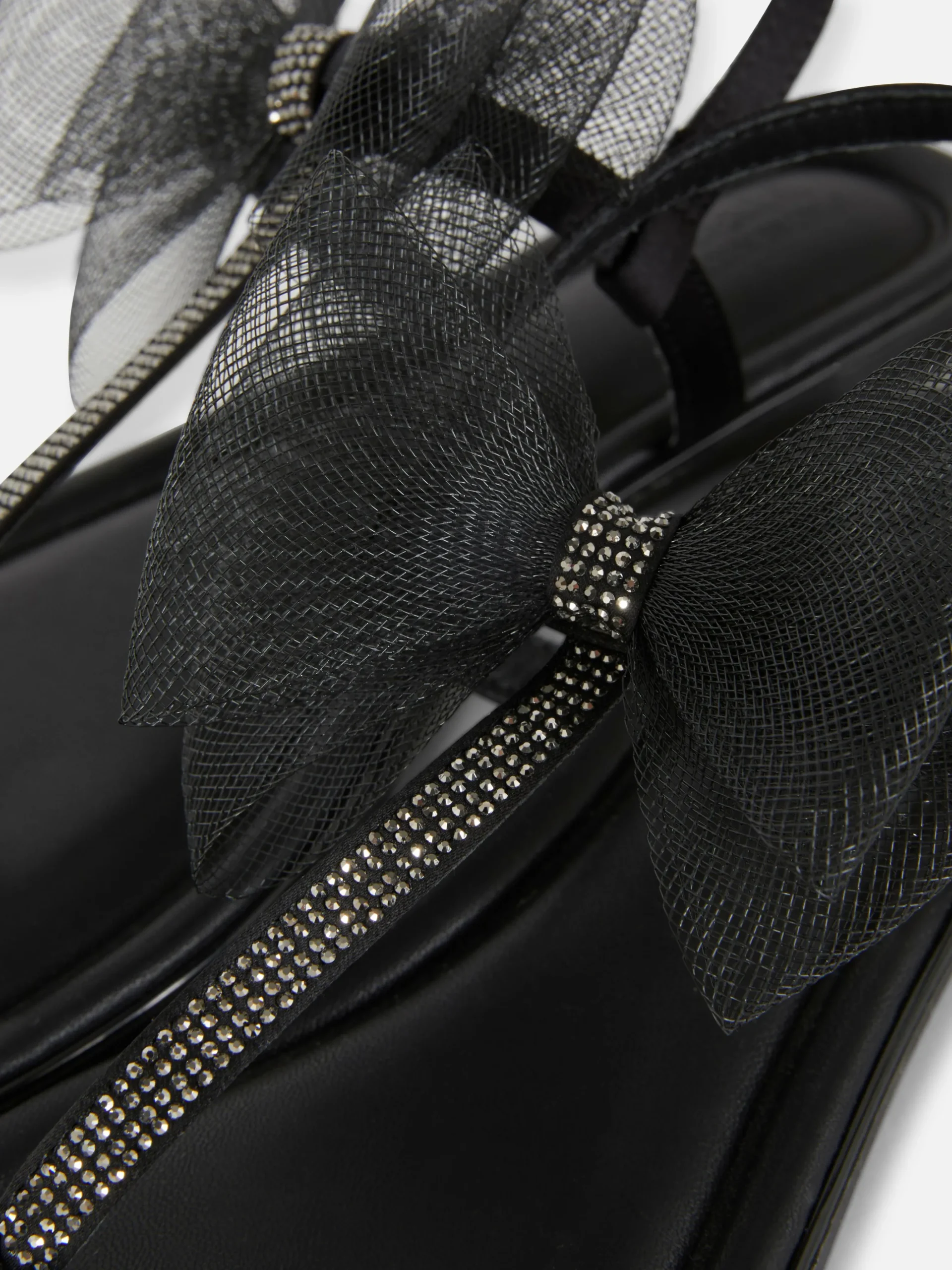 Wide Fit Mesh Bow Sandals