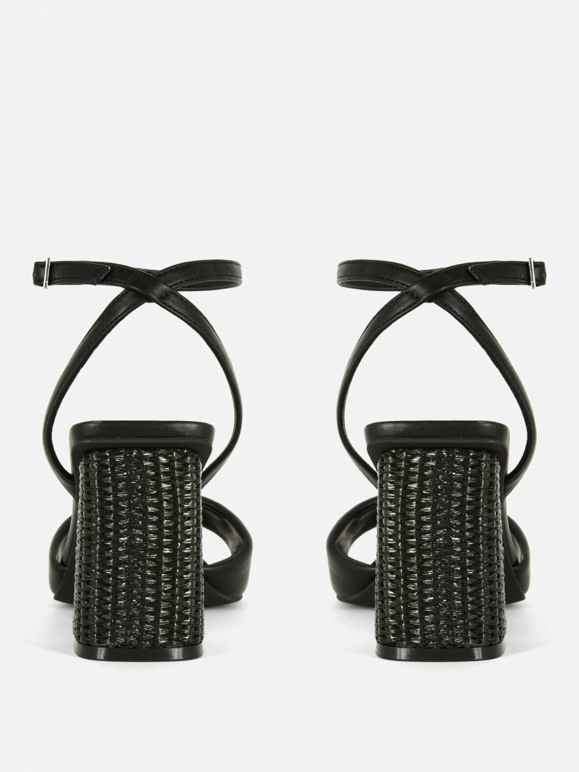 Wide Fit Raffia Heeled Sandals