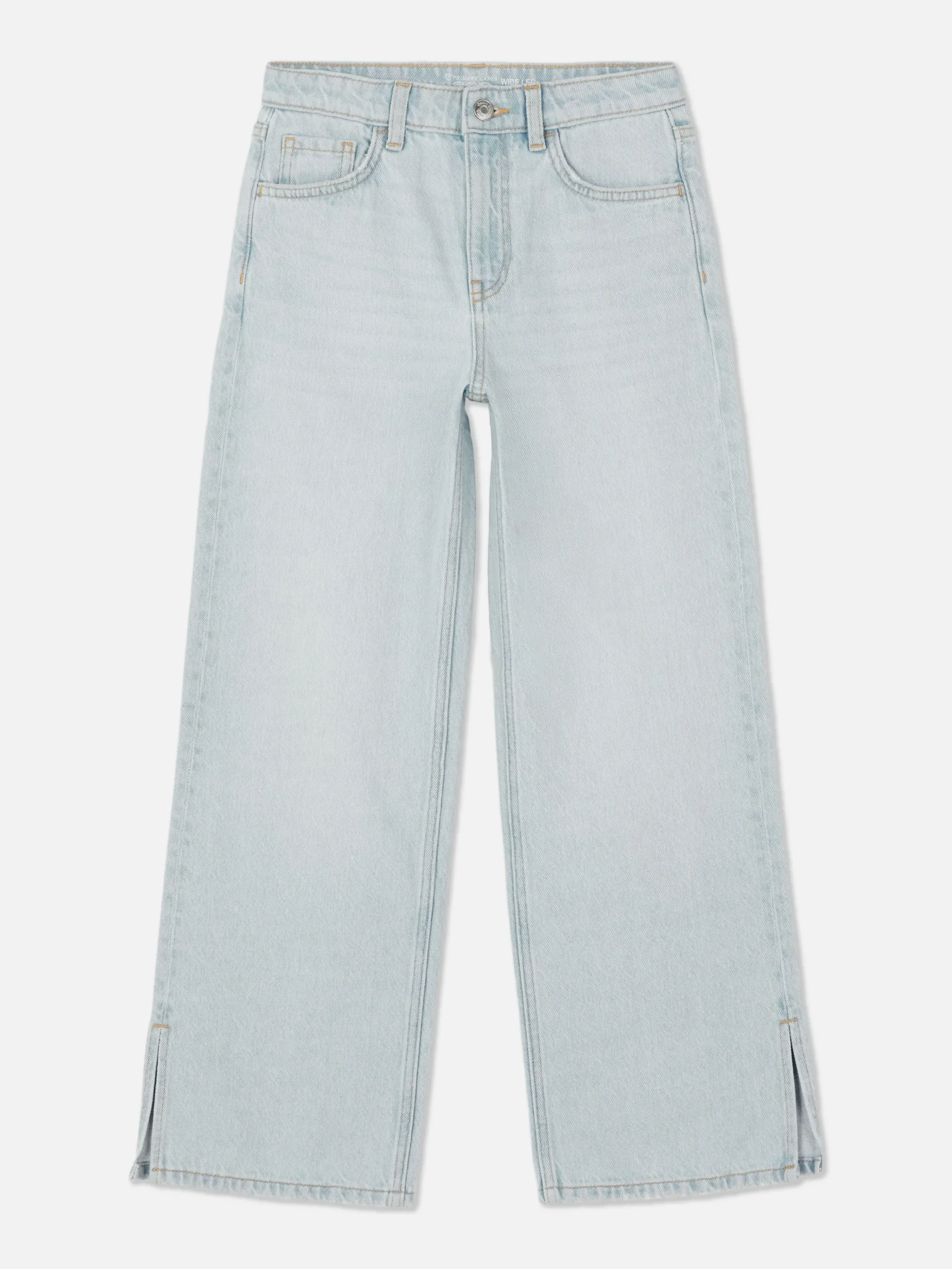 Wide Leg Slit Denim Jeans